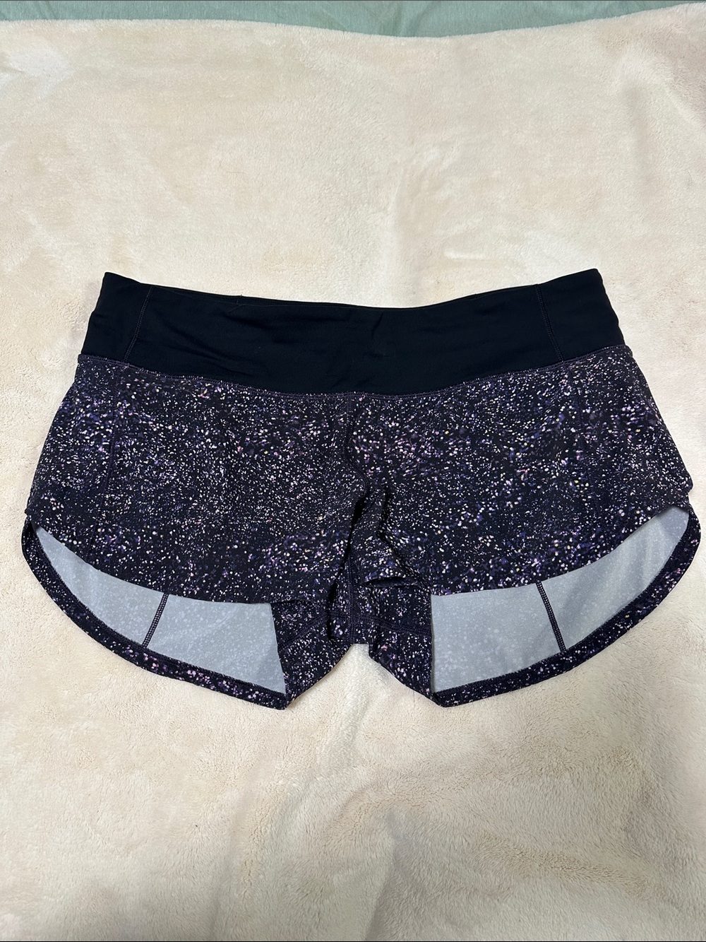 lululemon athletica Black Shorts with Purple Sparkle